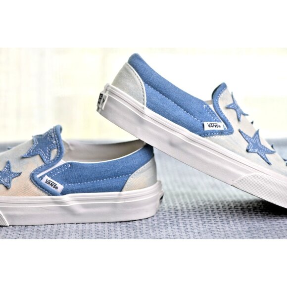 New! Size: 5.5 Women/4 Men | Vans Classic SLIP-ON Sneakers Starry Night Denim - Picture 9 of 16